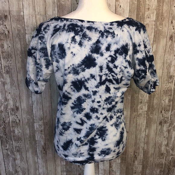 J. Crew Blue and White Tie Dye Shirt Small - Picture 3 of 4